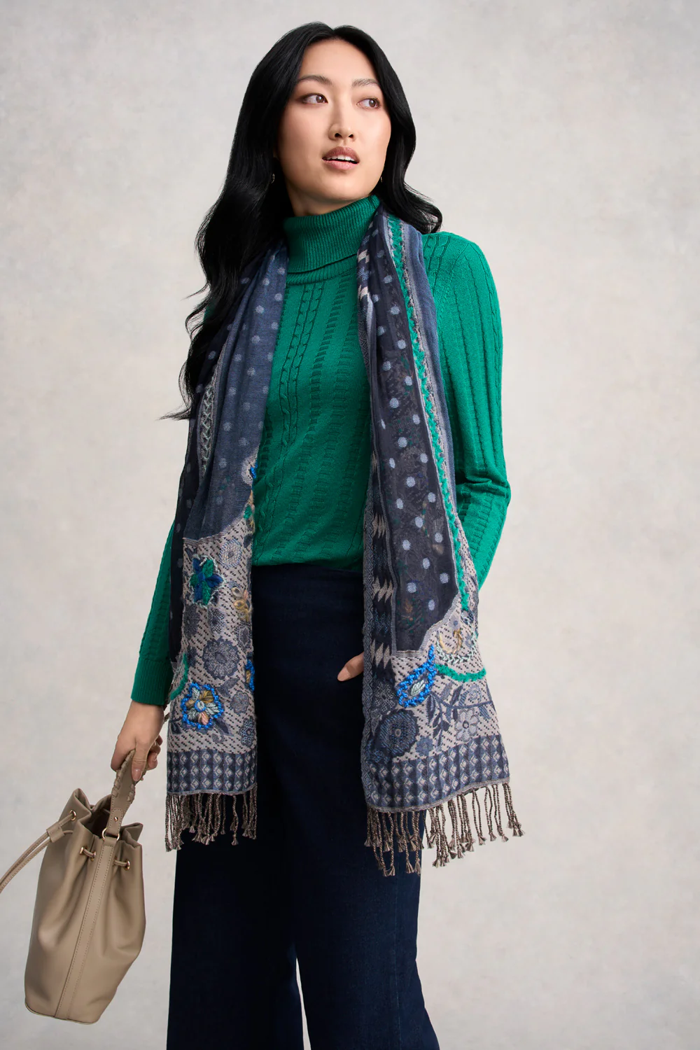 Wool Cable Jumper - Jade - Skullriy