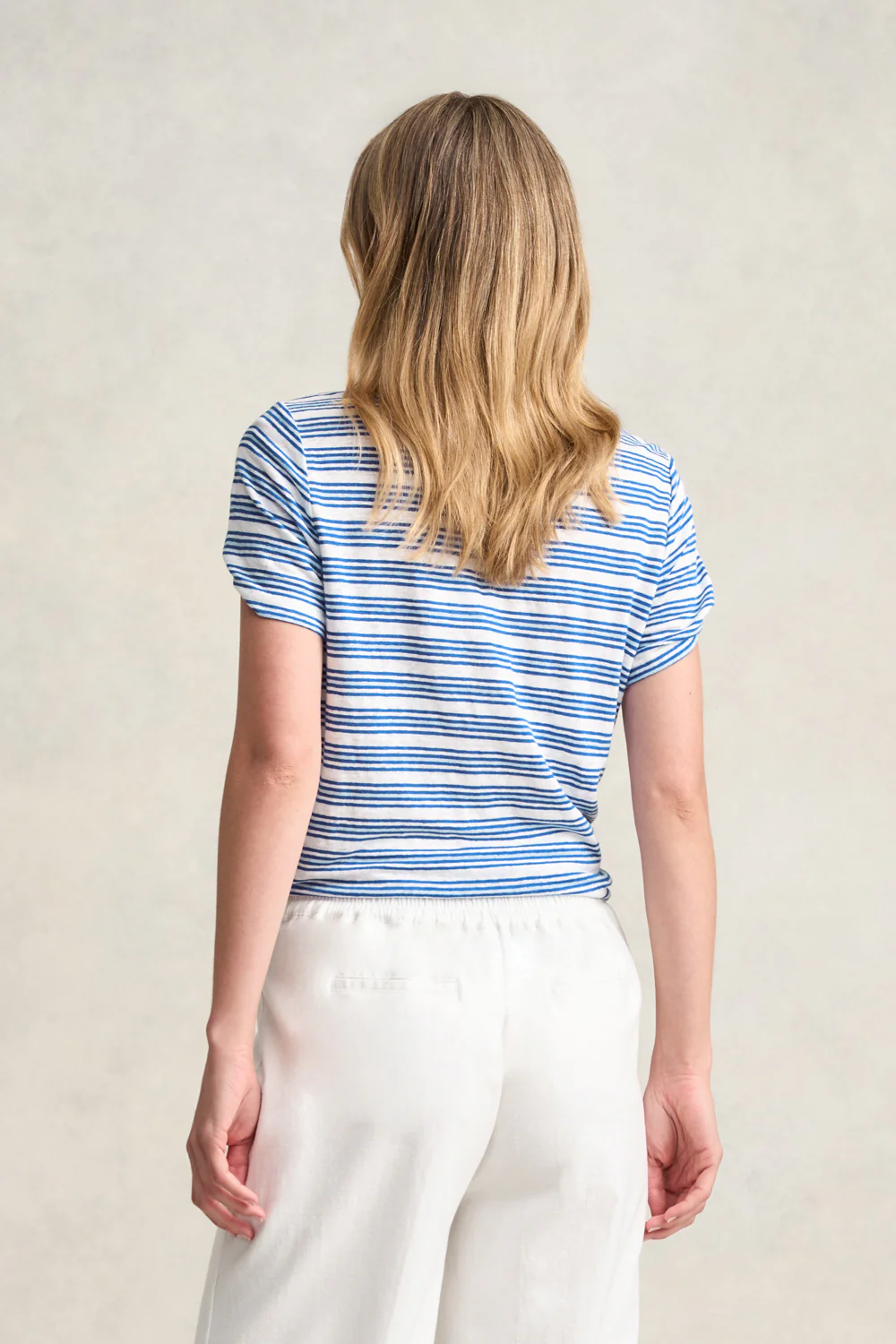 Stripe Linen Tee - Blue Multi Stripe - Skullriy