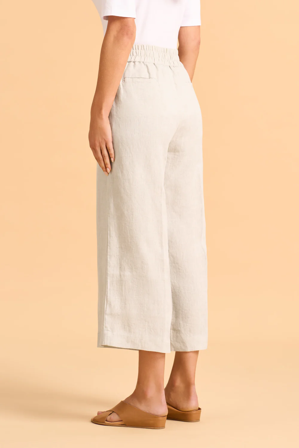 Waist Tab Linen Culotte - Natural Cross Dye - Skullriy