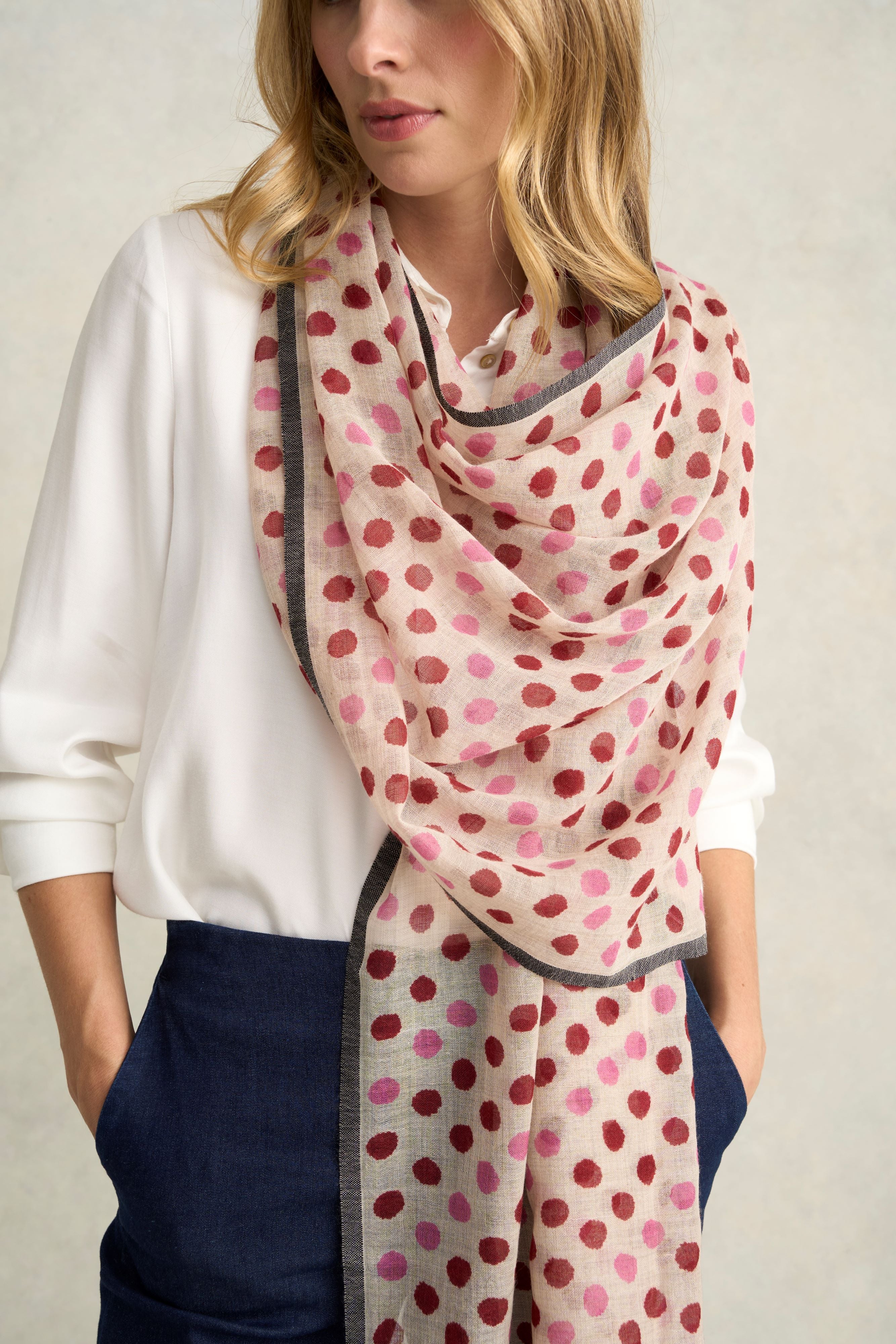 Polka Dot Wool Scarf - Multicolour - Skullriy