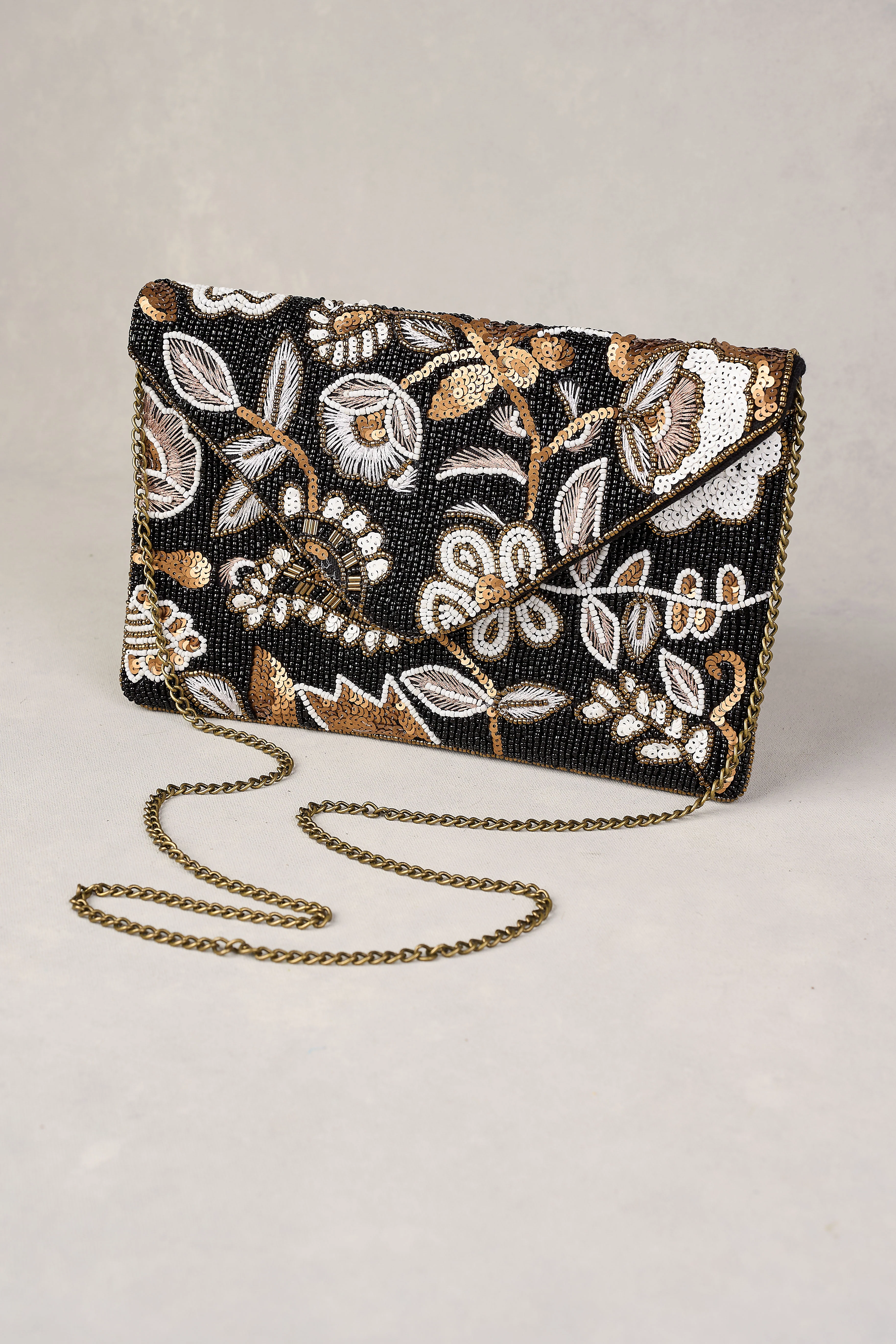 Sequin Paisley Clutch - Multicolour - Skullriy