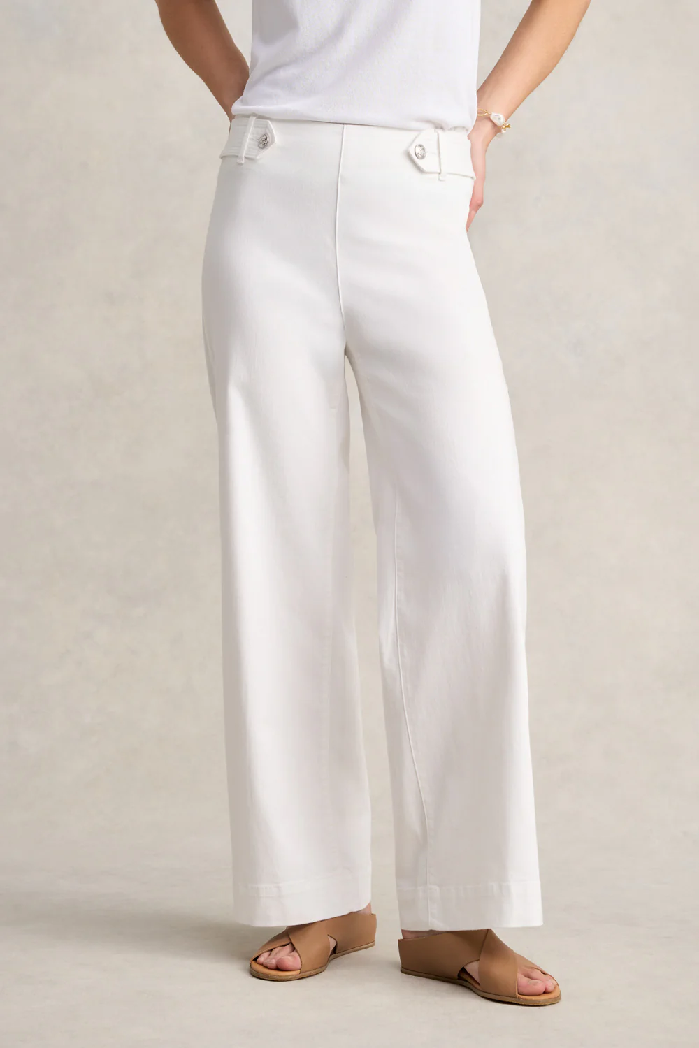 Wide Leg Jeans - White - Skullriy