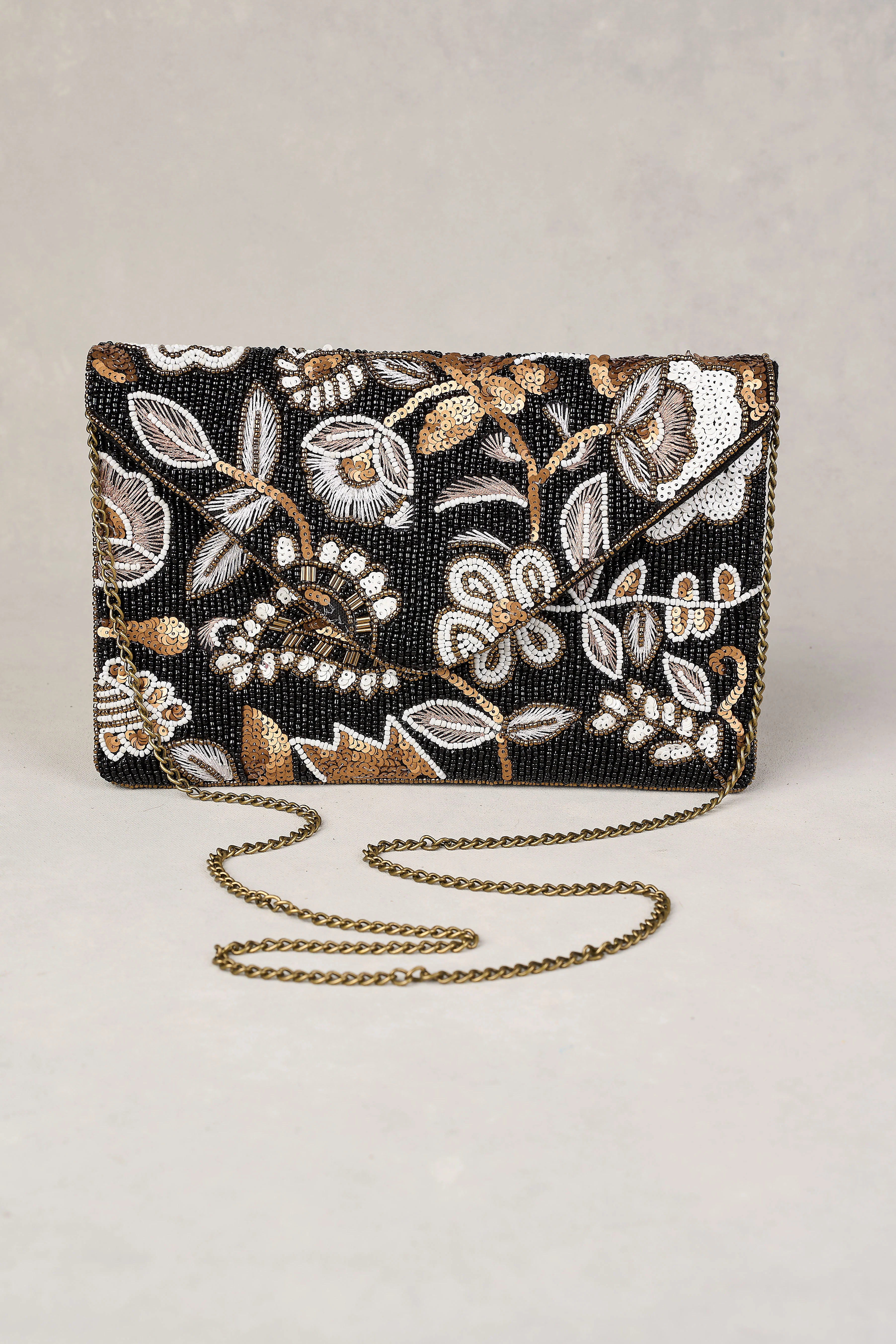 Sequin Paisley Clutch - Multicolour - Skullriy