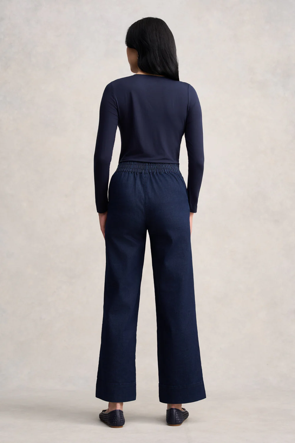 Wide Leg Tailored Jeans - Dark Denim - Skullriy