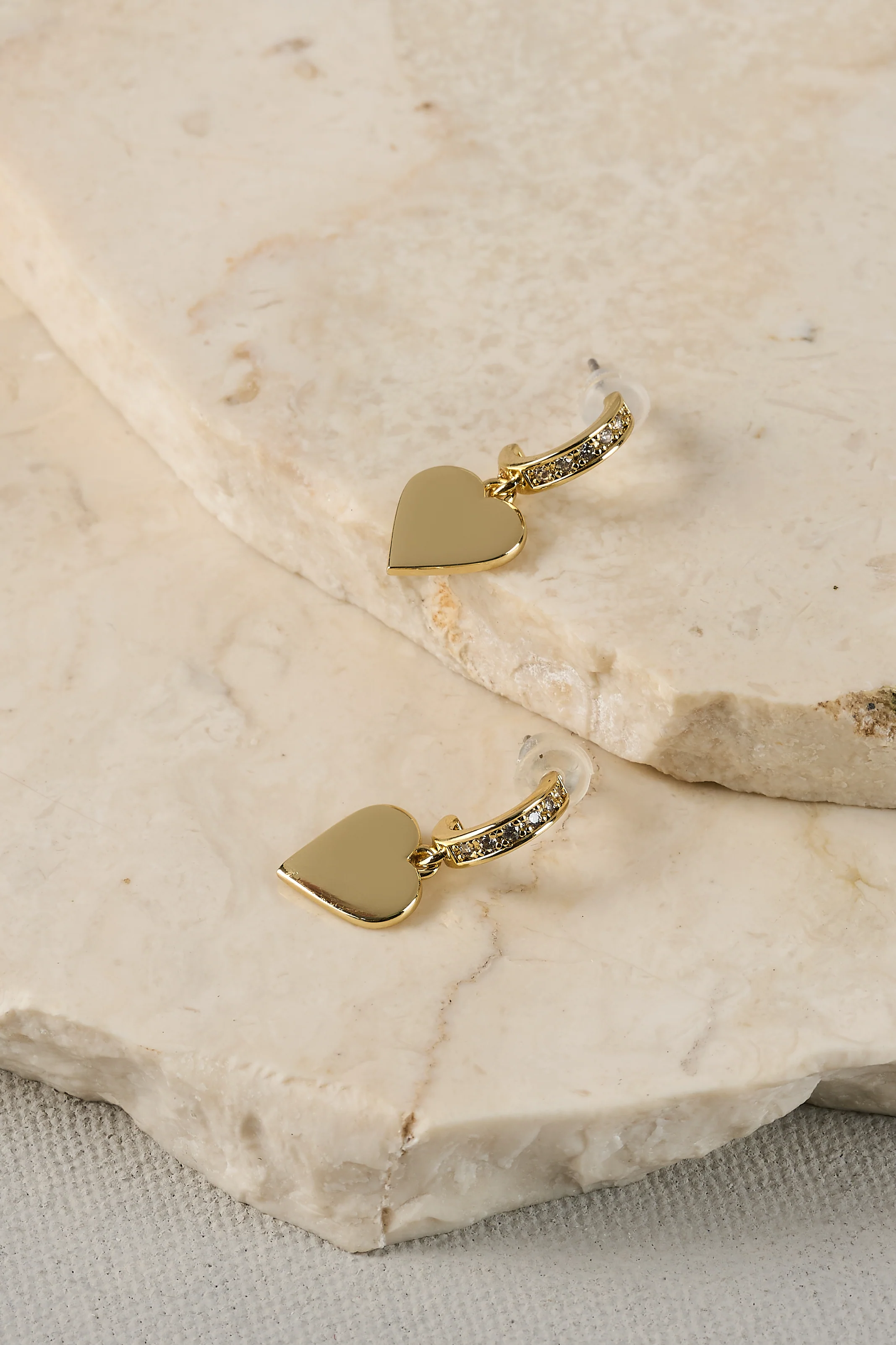 Heart Studs 18k Plated  C Gold - Skullriy