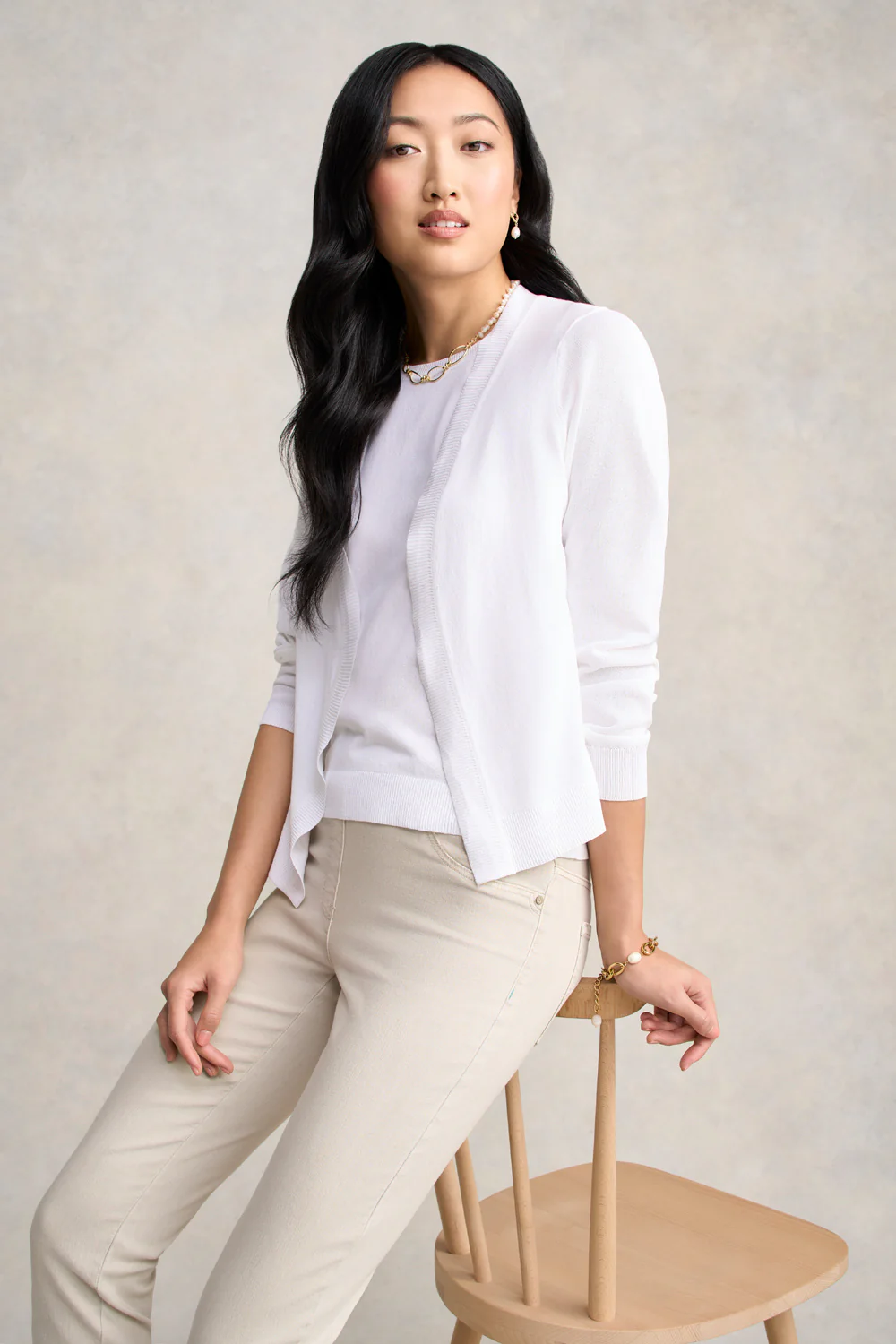 Essential Cardigan - White - Skullriy