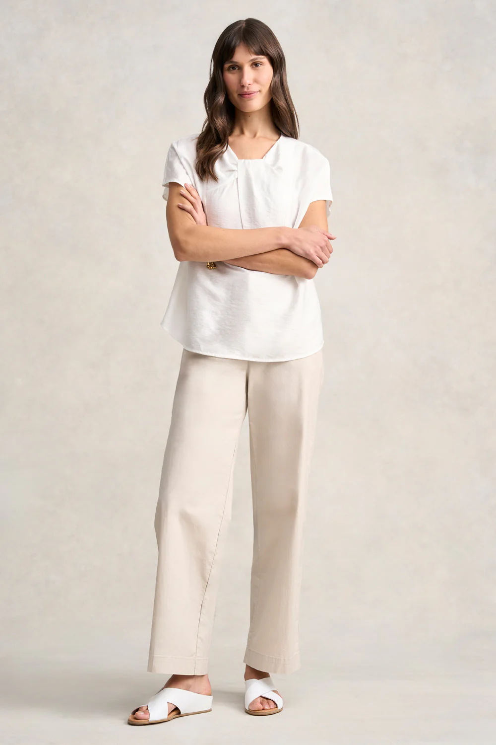 Texture Twist Blouse - Chalk - Skullriy