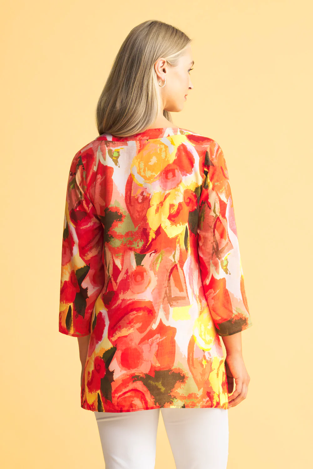 Notch Neck Tunic - Bouquet Print - Skullriy