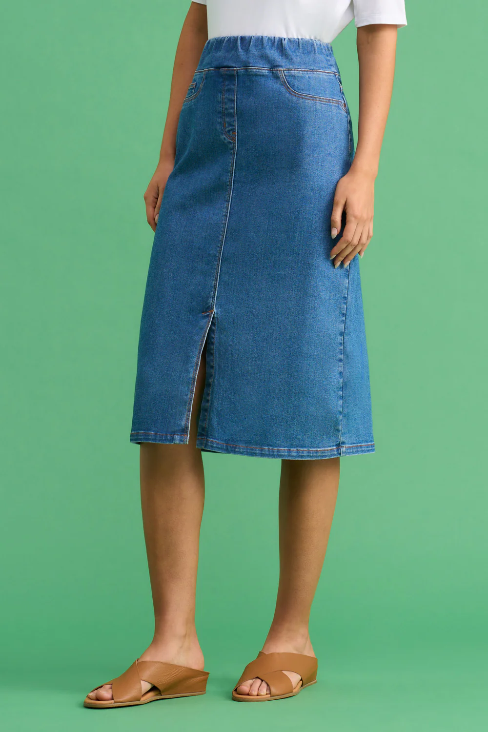 Denim Skirt - Light Denim - Skullriy