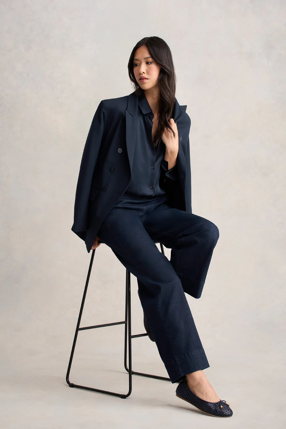 Stretch Silk Shirt - Ink - Skullriy