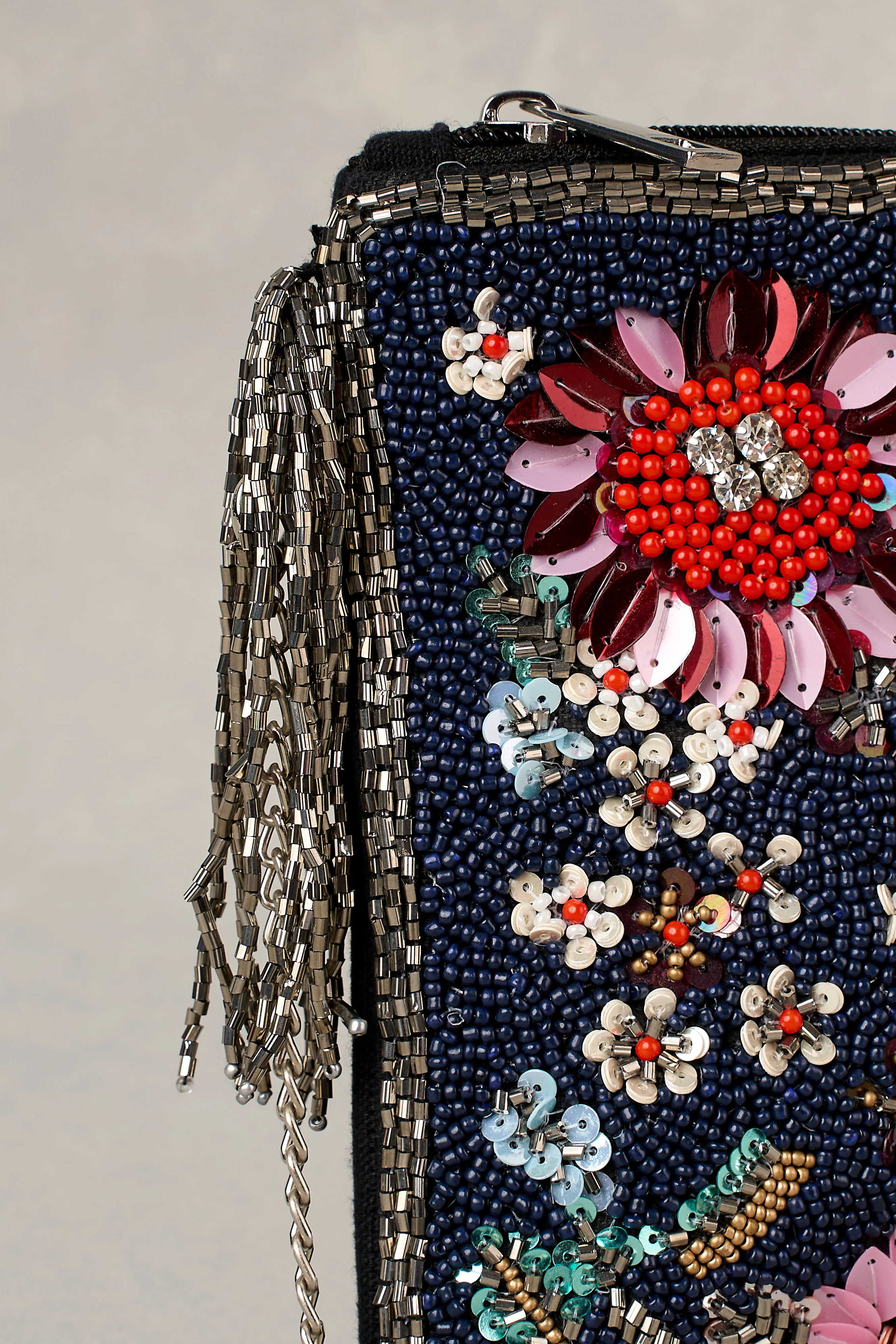Floral Sequin Clutch - Multicolour - Skullriy