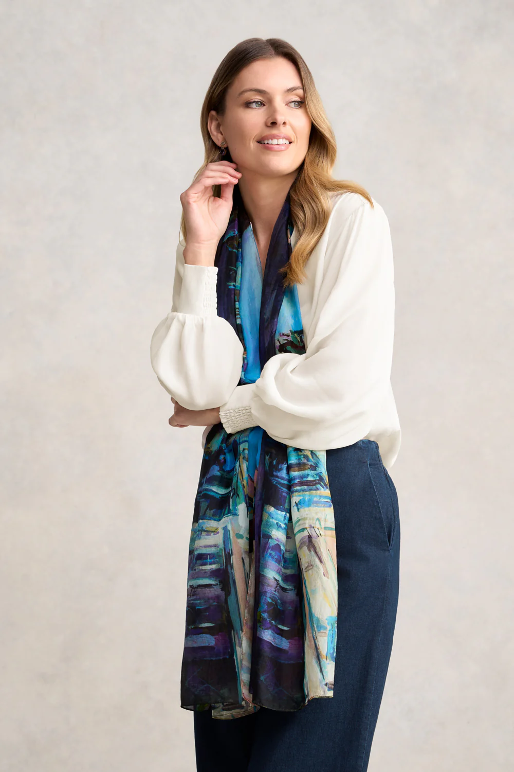 Parisian Street Scape Silk Scarf - Multicolour - Skullriy