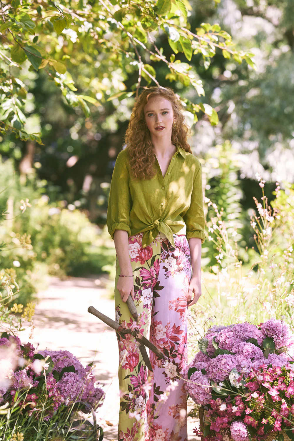 3/4 Sleeve Linen Shirt - Pear Cross Dye - Skullriy