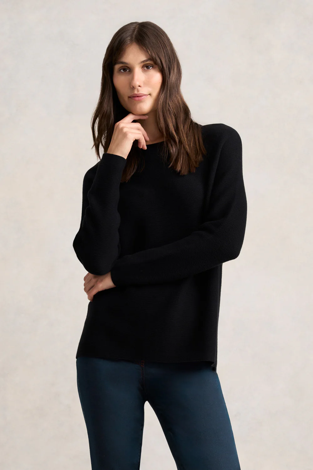 Purl Cotton Jumper - Black - Skullriy
