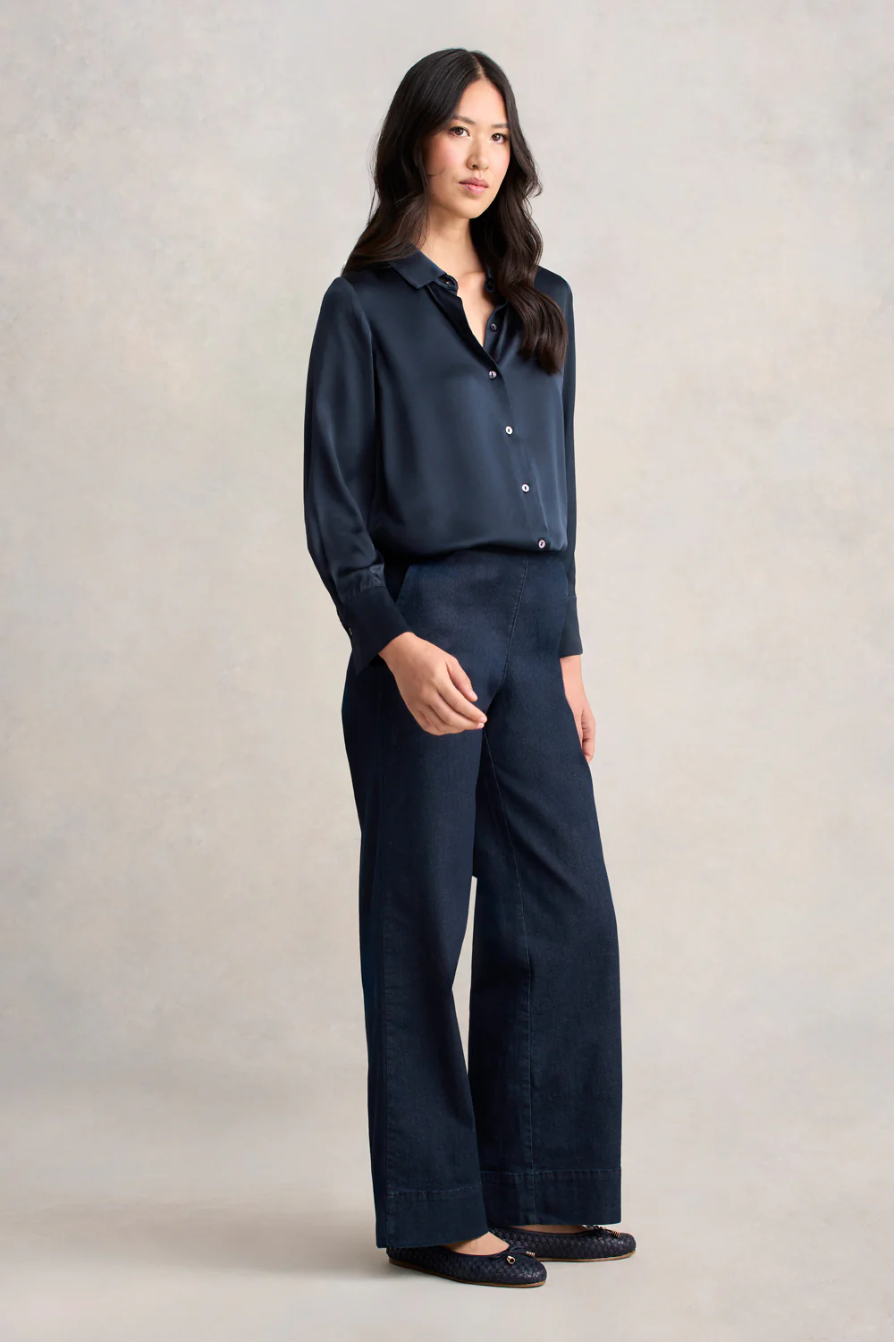 Stretch Silk Shirt - Ink - Skullriy