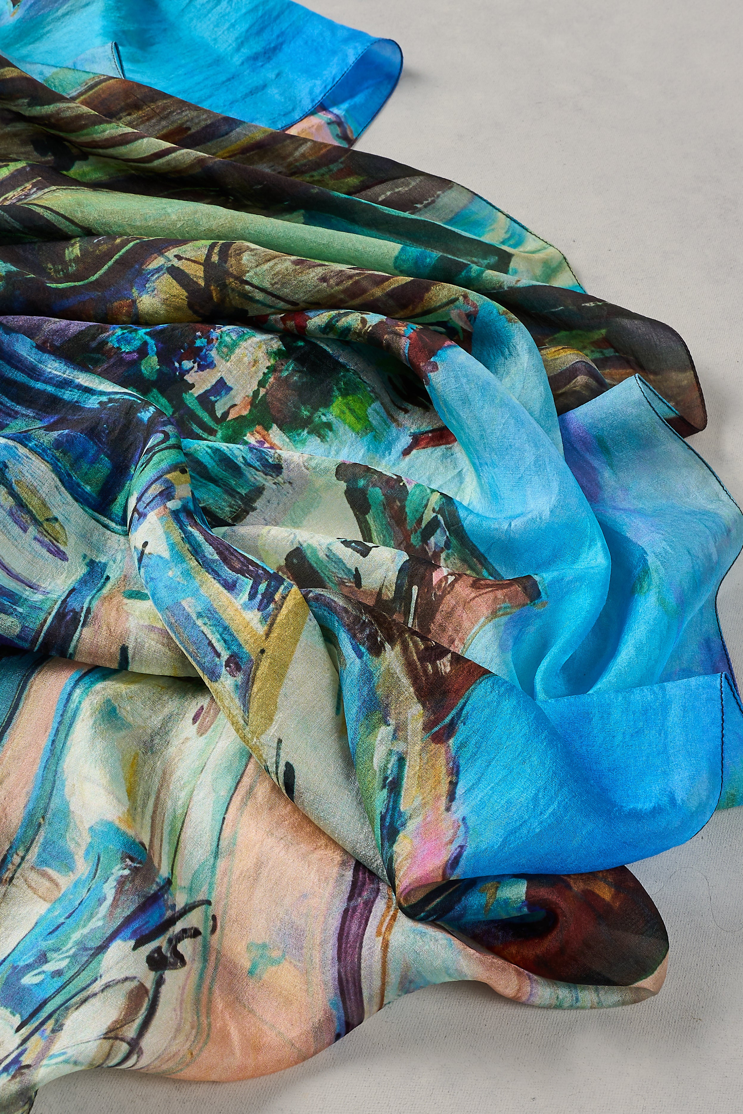 Parisian Street Scape Silk Scarf - Multicolour - Skullriy