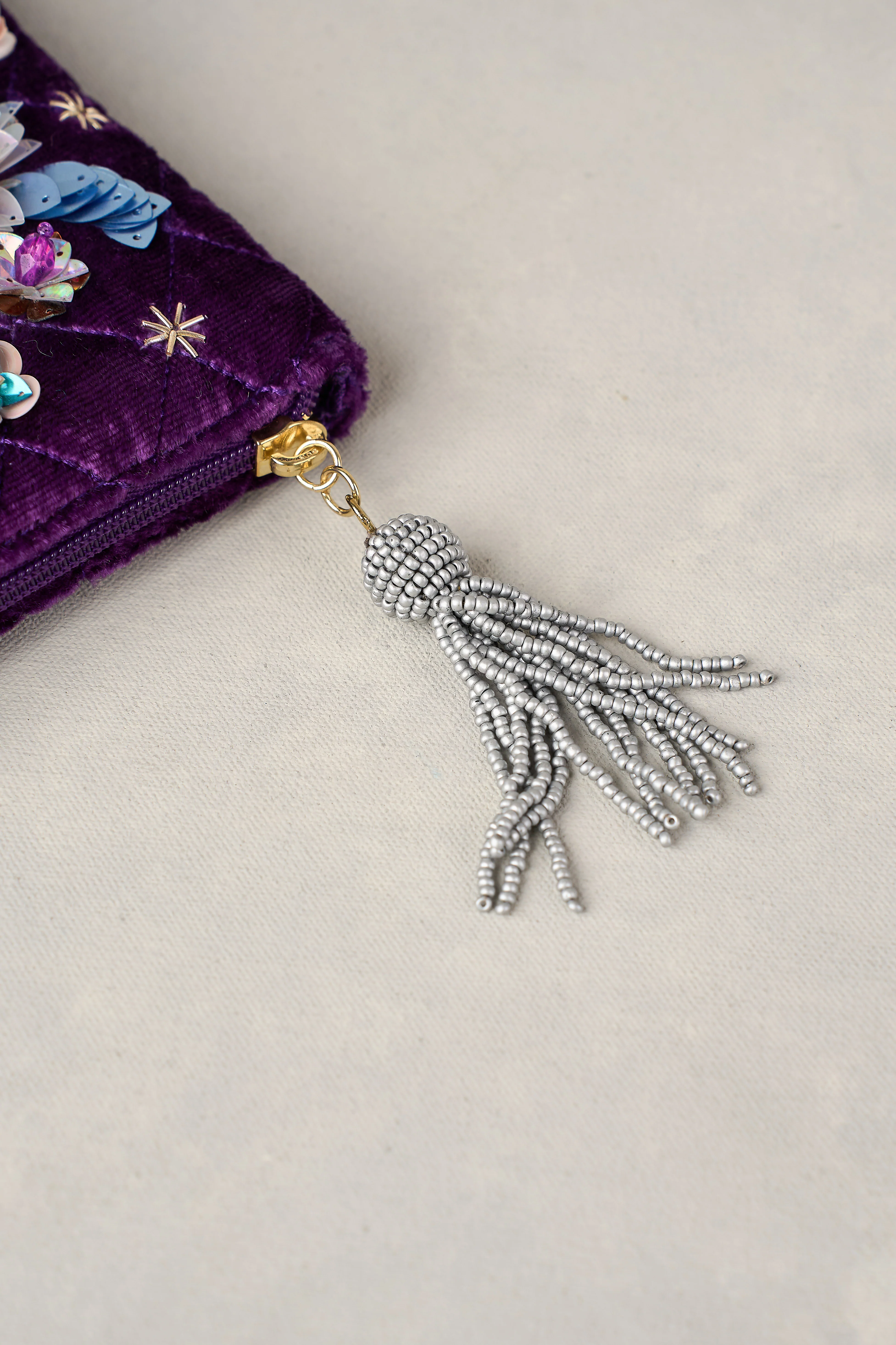 J Monogram Cosmetic Bag - Purple - Skullriy