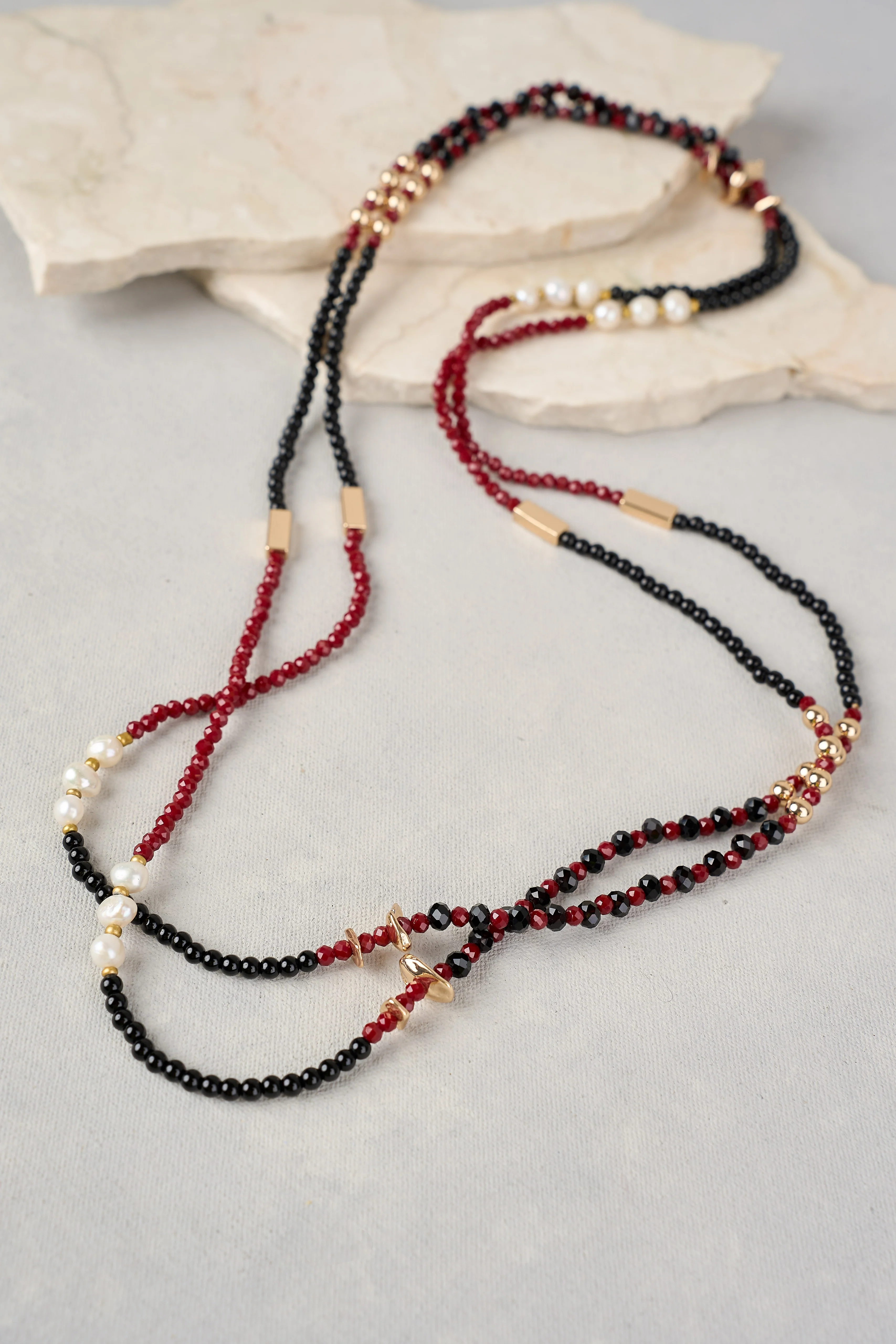 Double Layer Necklace - Multicolour - Skullriy