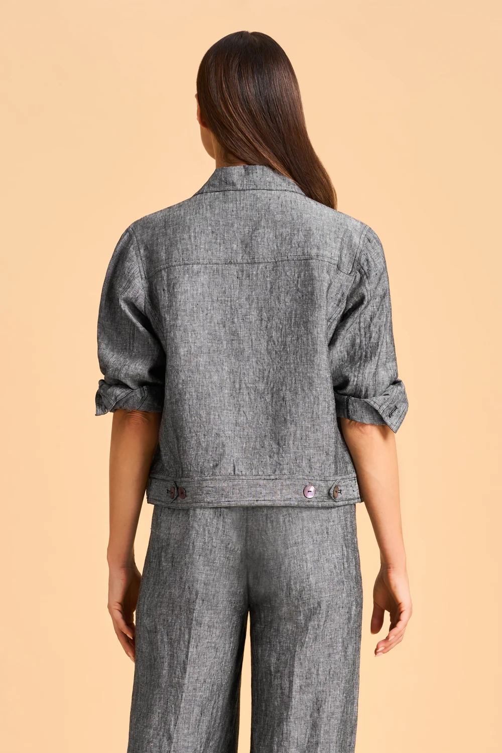 Timeless Linen Jacket - Charcoal - Skullriy
