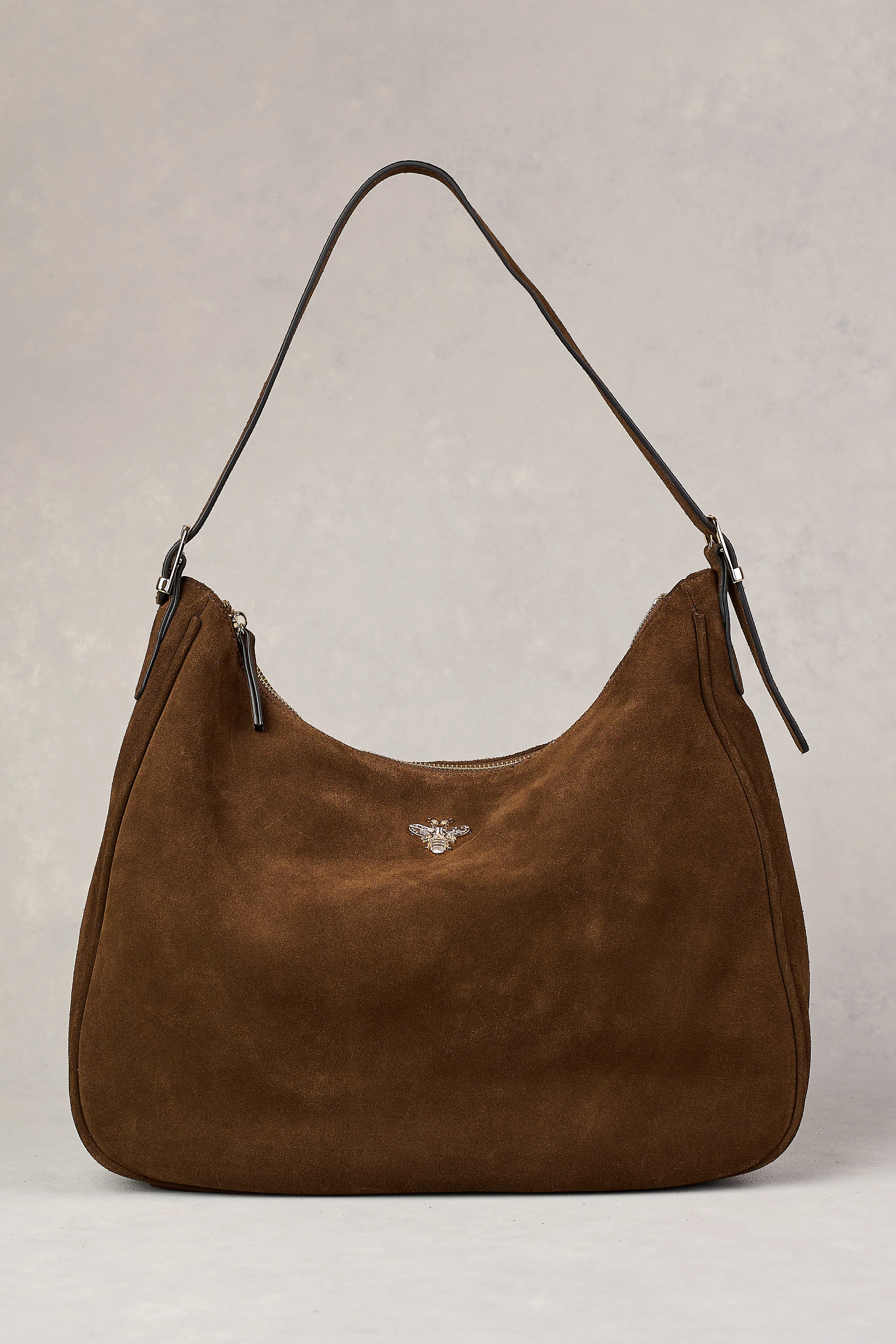 Ebony Suede Handbag - Chocolate - Skullriy