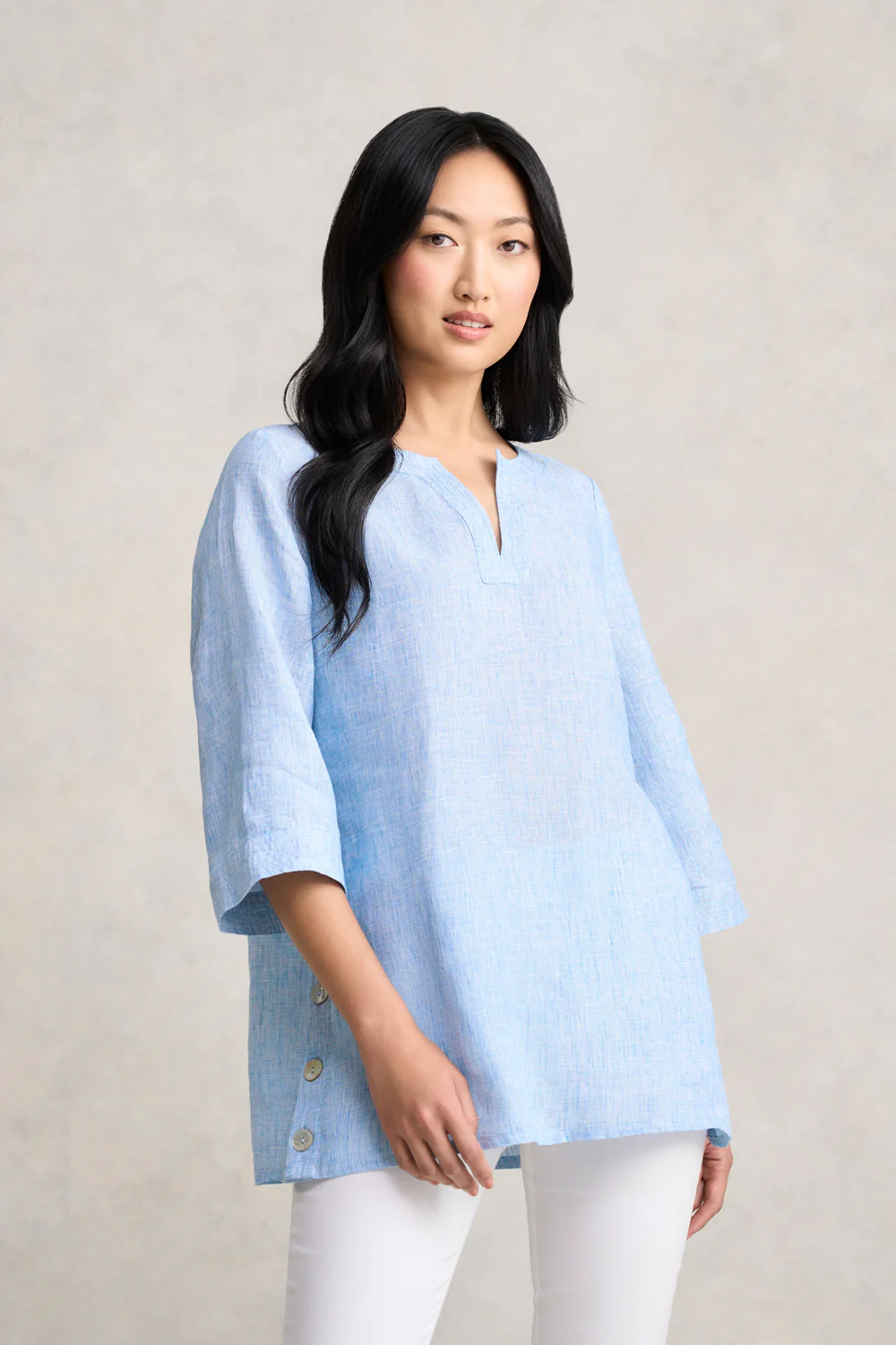 Linen Tunic - Chambray Cross Dye - Skullriy