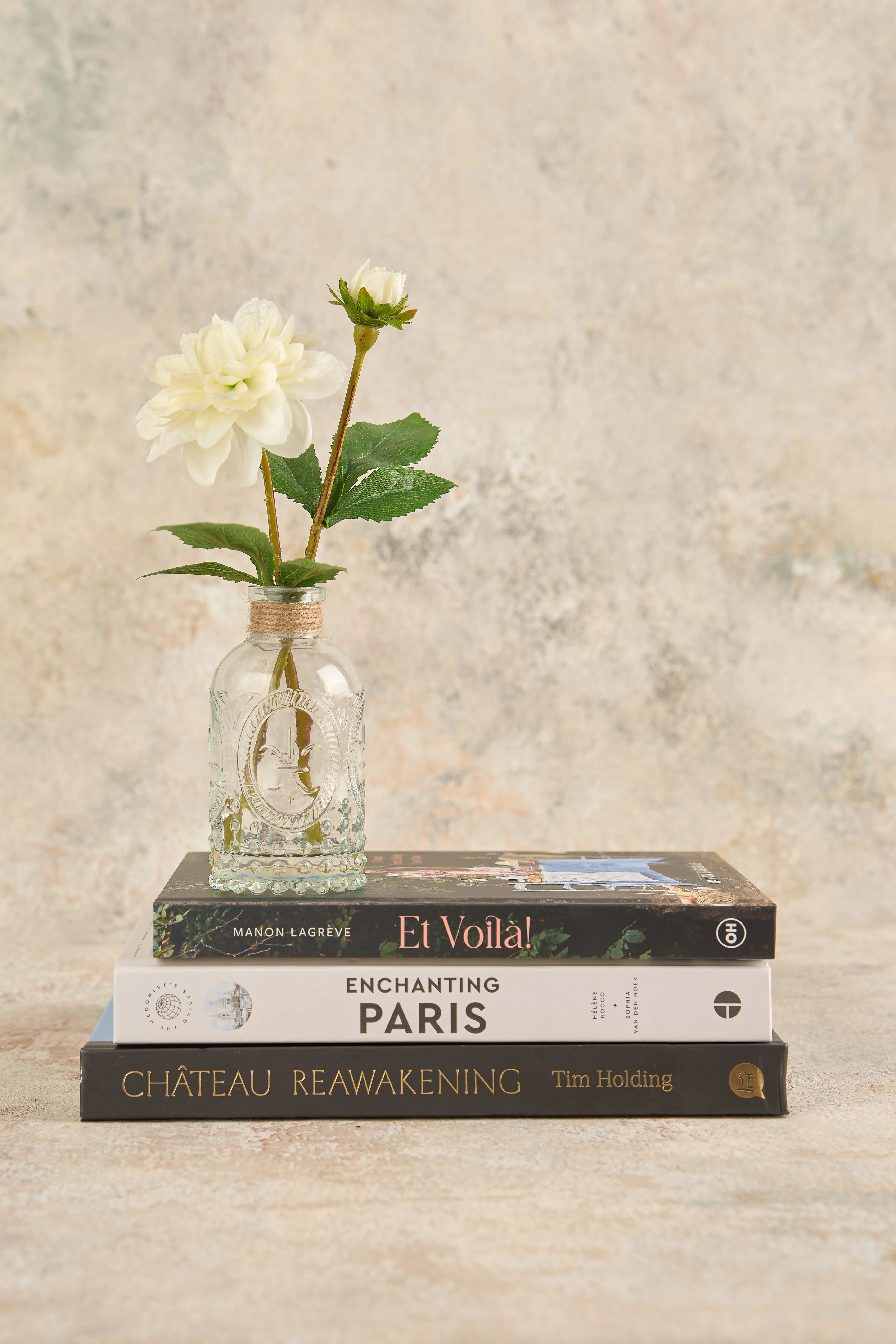 Gloria White Dahlia Glass - Skullriy