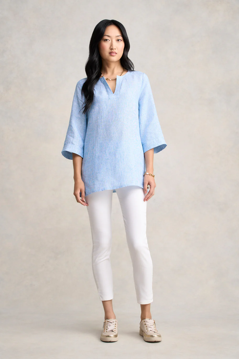 Linen Tunic - Chambray Cross Dye - Skullriy