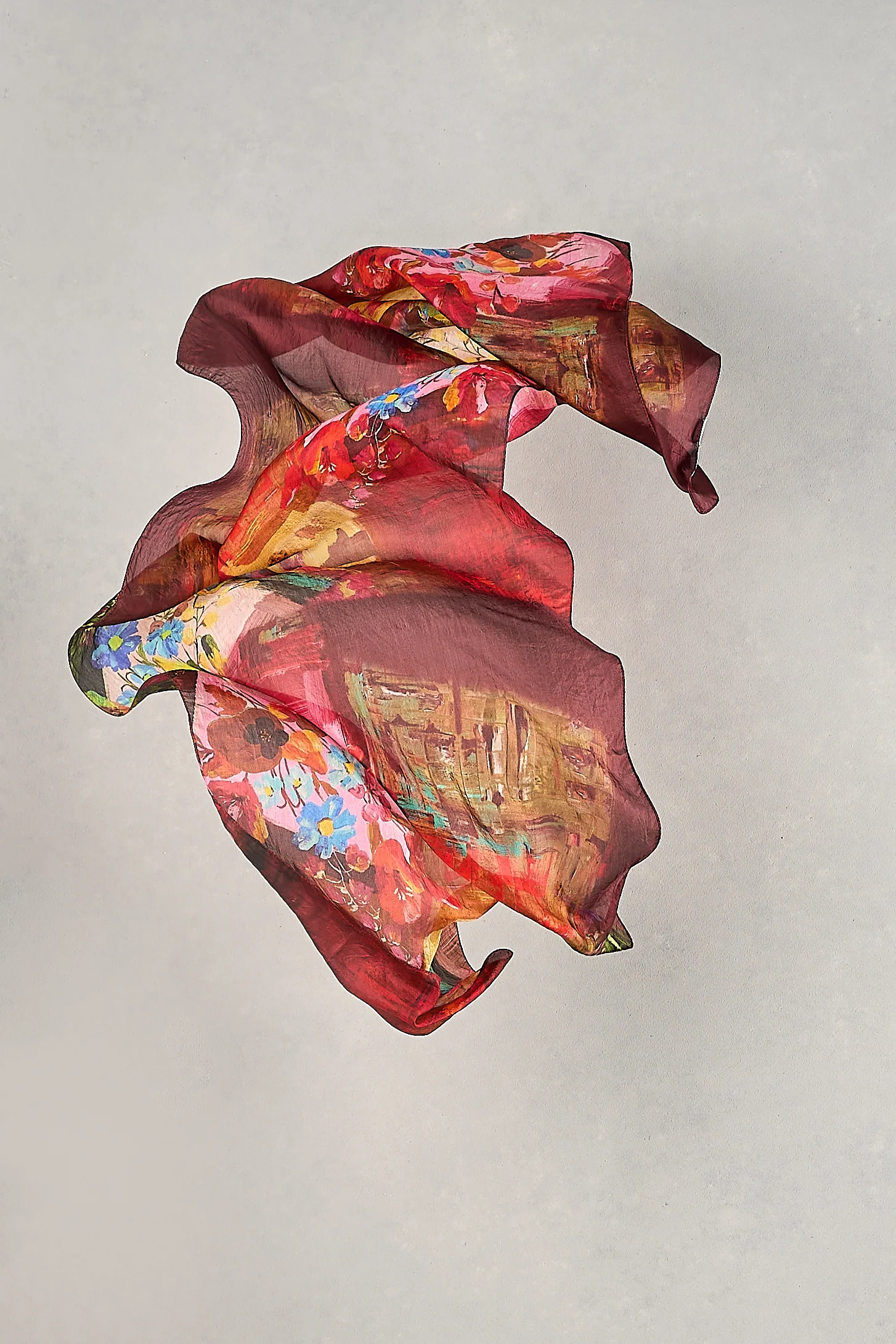 Spring Floral Scene Scarf  C Multicolour - Skullriy