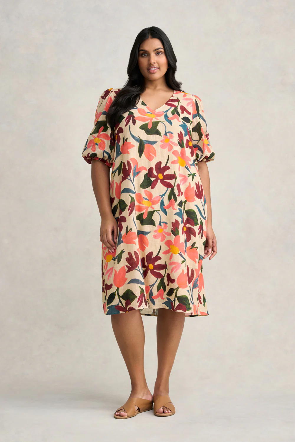 Printed Swing Dress - Joyful Floral - Skullriy