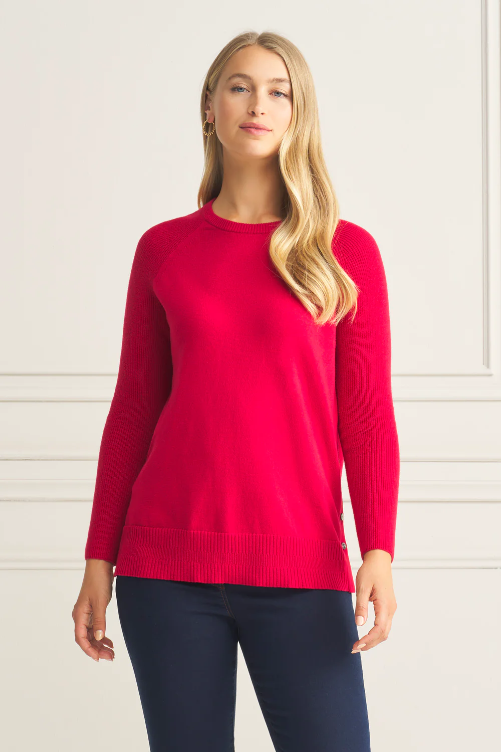Button Side Detail Jumper - Rouge - Skullriy