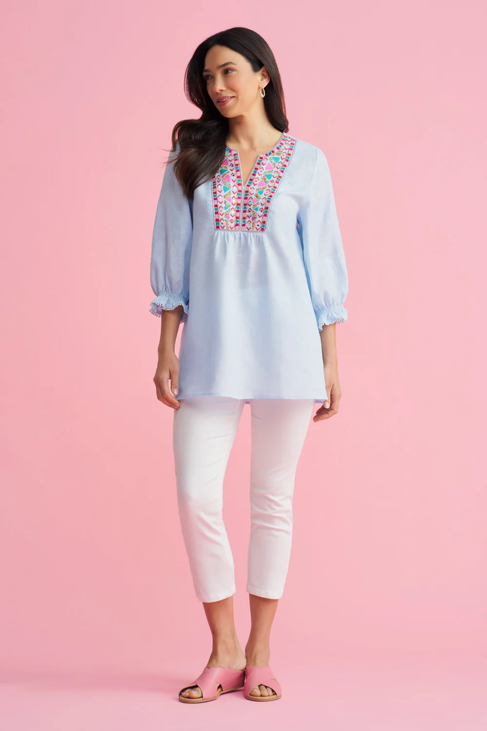 Embellished Tunic - Aqua Cross Dye - Skullriy