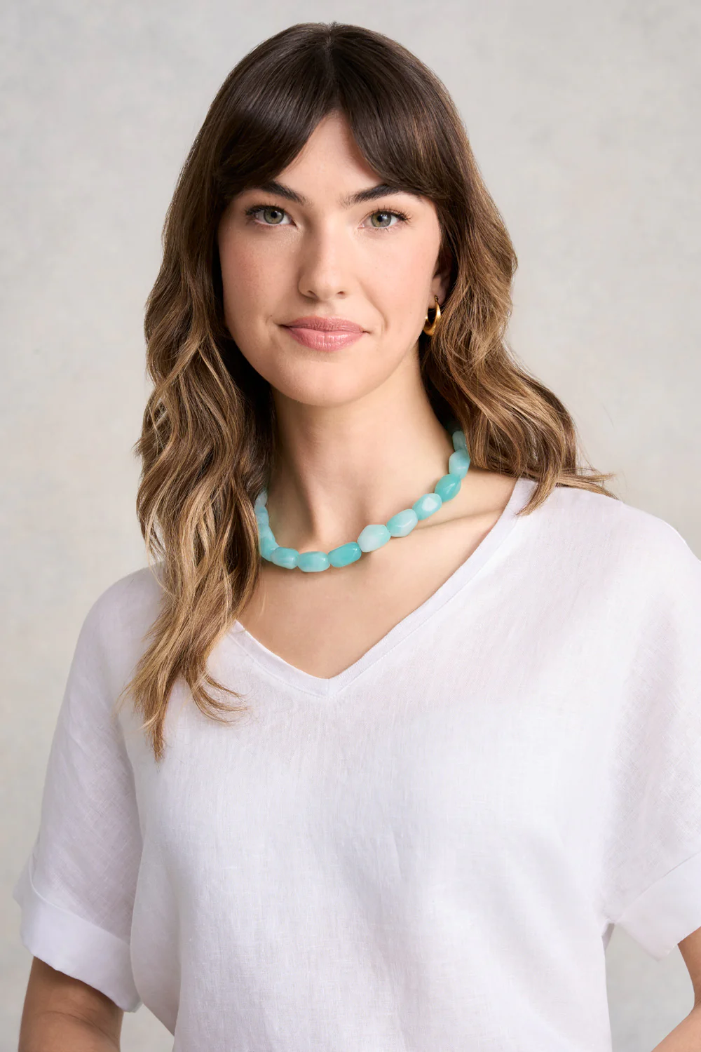 Marble Resin Necklace - Aquamarine - Skullriy