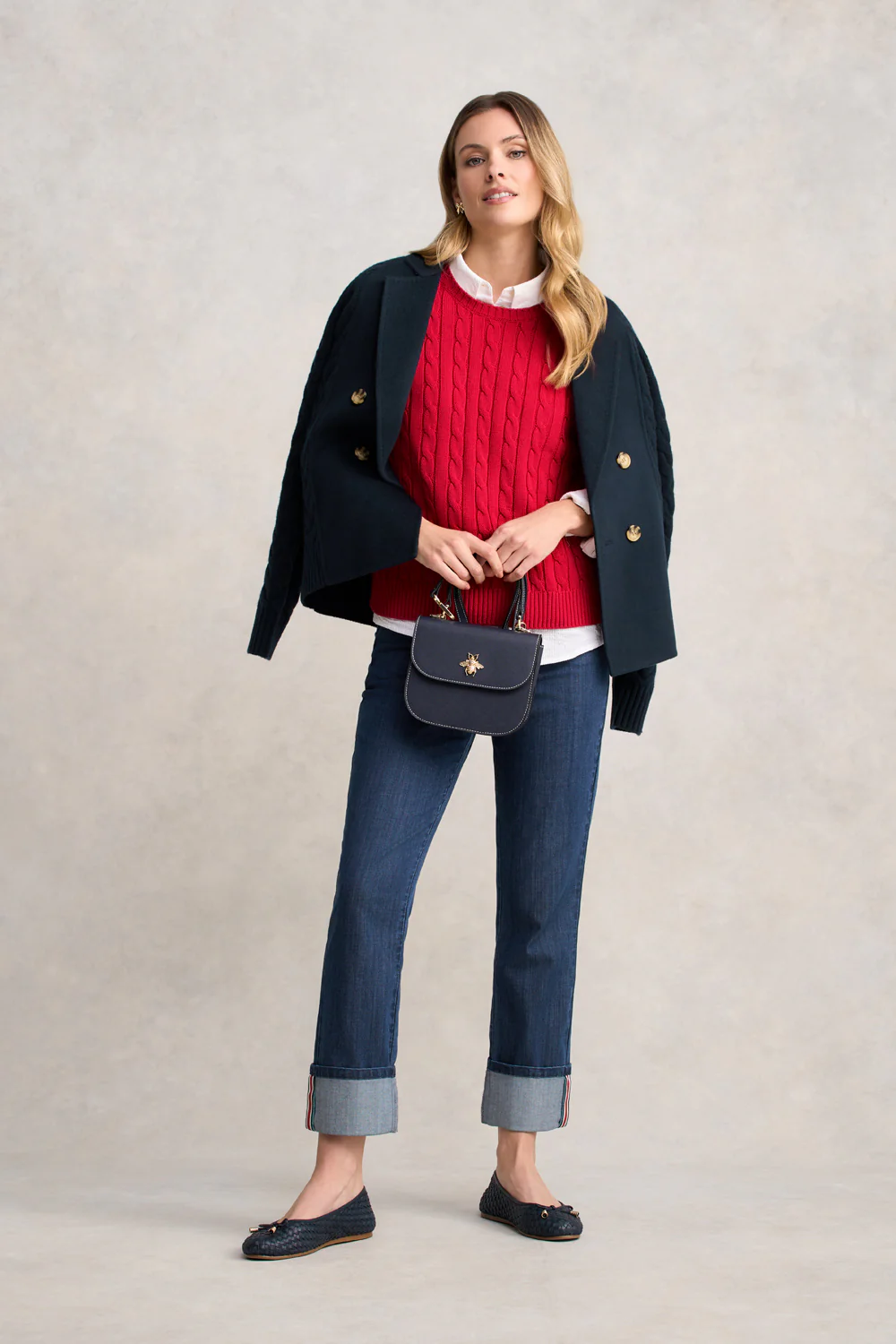 Long Sleeve Cable Knit - Rouge - Skullriy