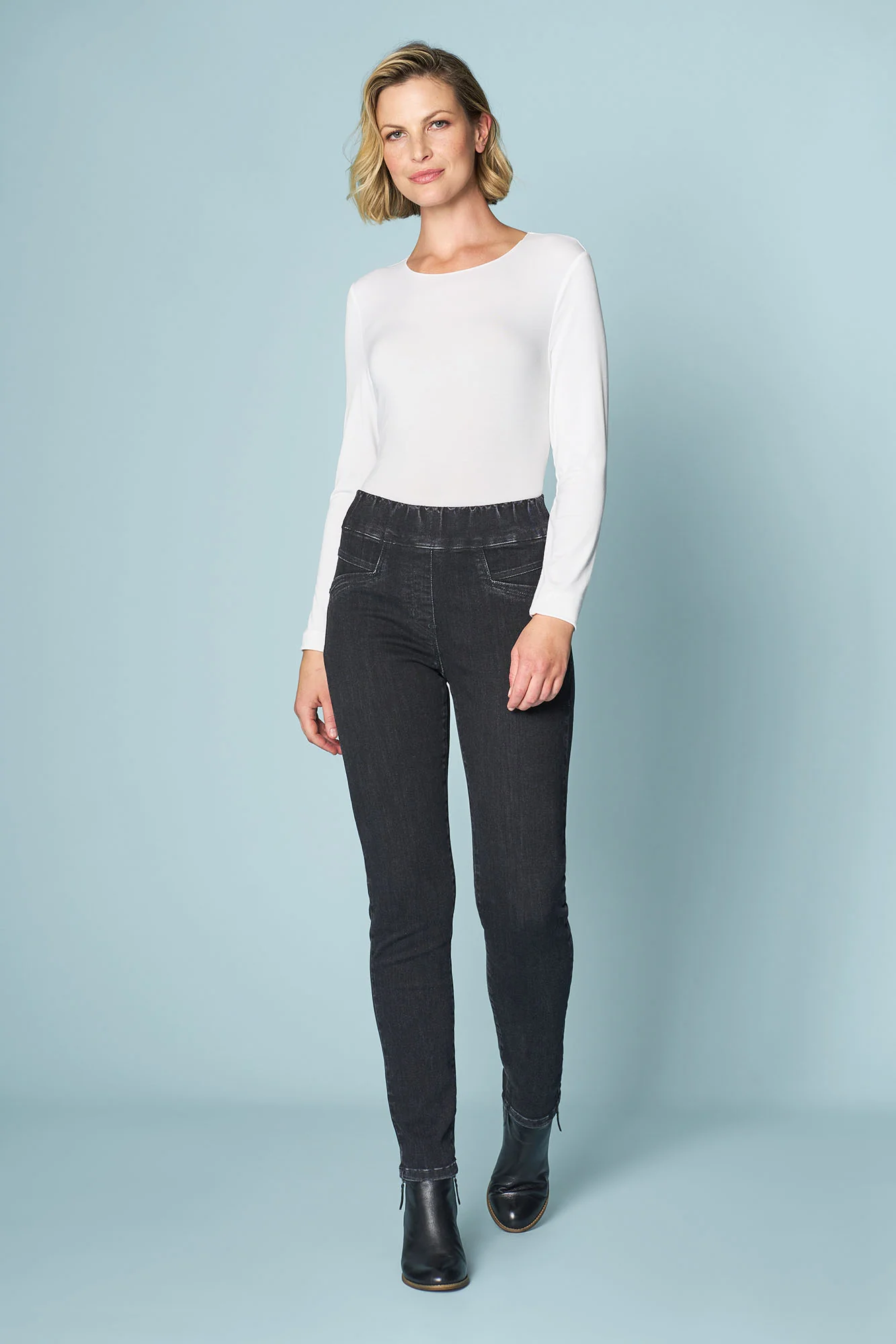 Bengajean  Panelled Skinny - Washed Black - Skullriy