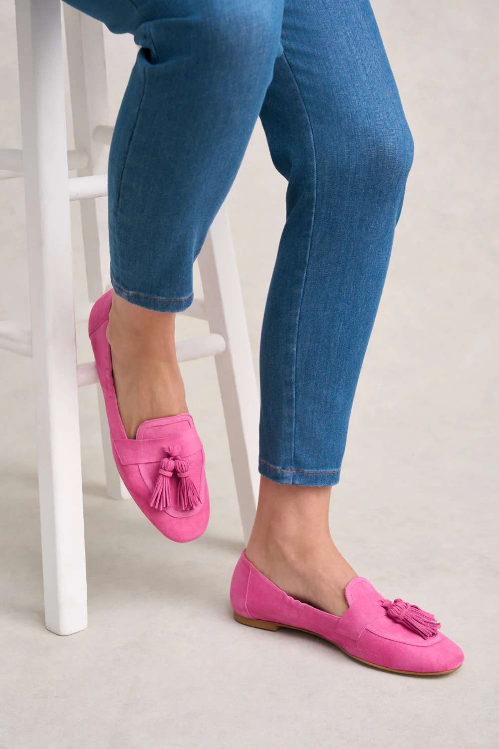 Monet Suede Tassel Loafer - Vivid Pink - Skullriy