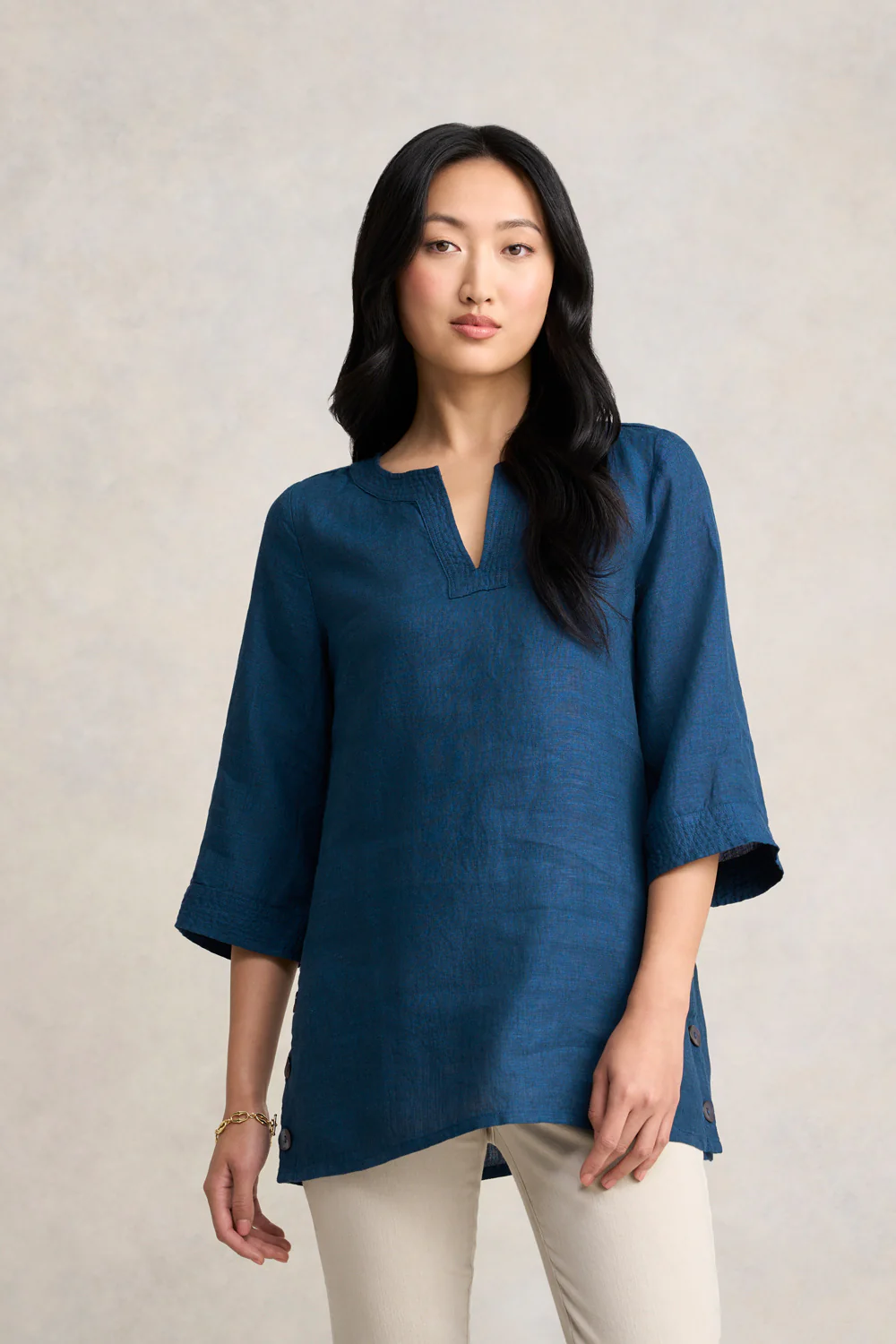 Linen Tunic - Navy Delave - Skullriy
