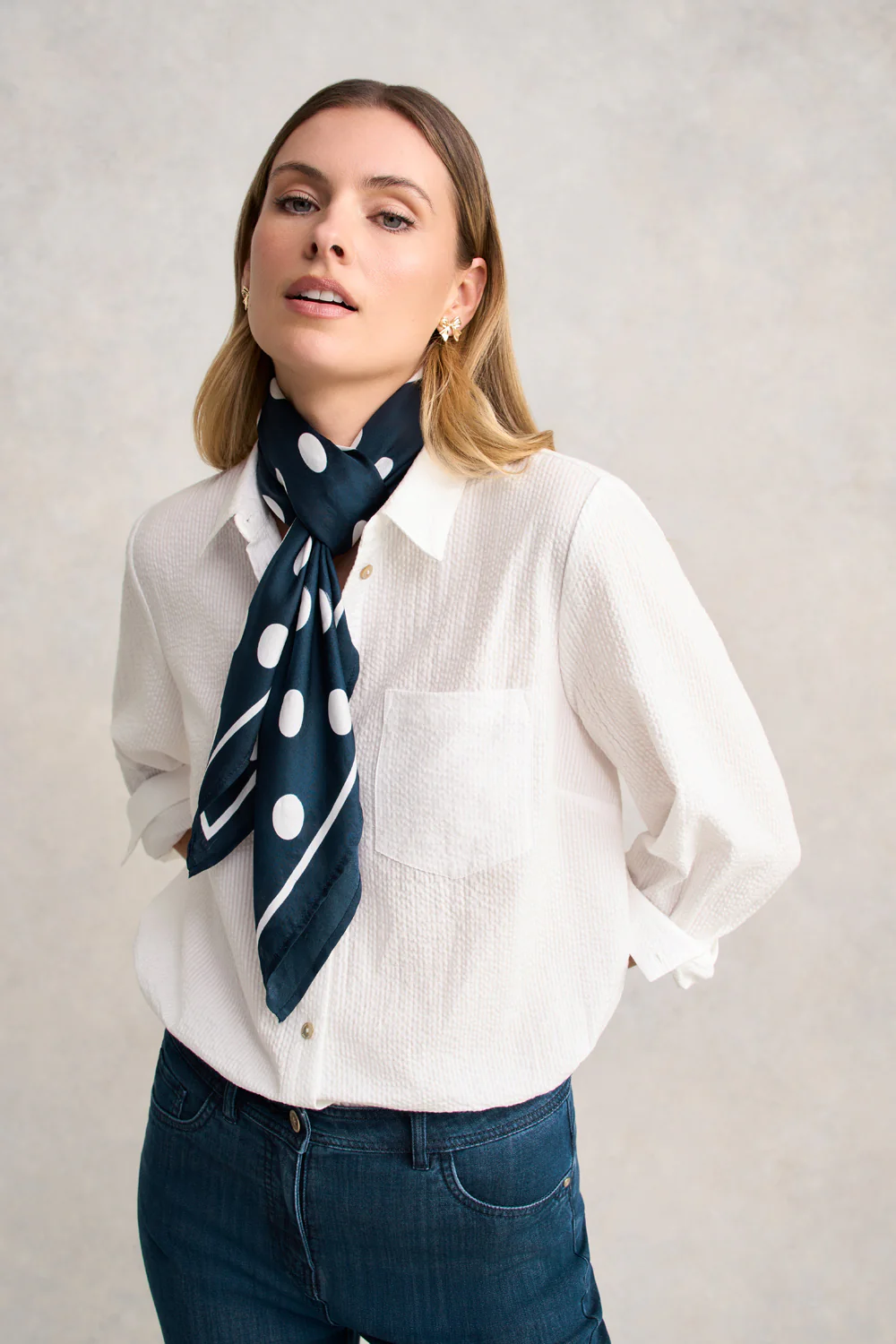 Polka Dot Square Scarf - Skullriy