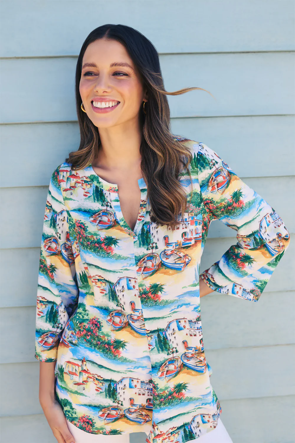 Swing Hem Tunic - Holiday Print - Skullriy