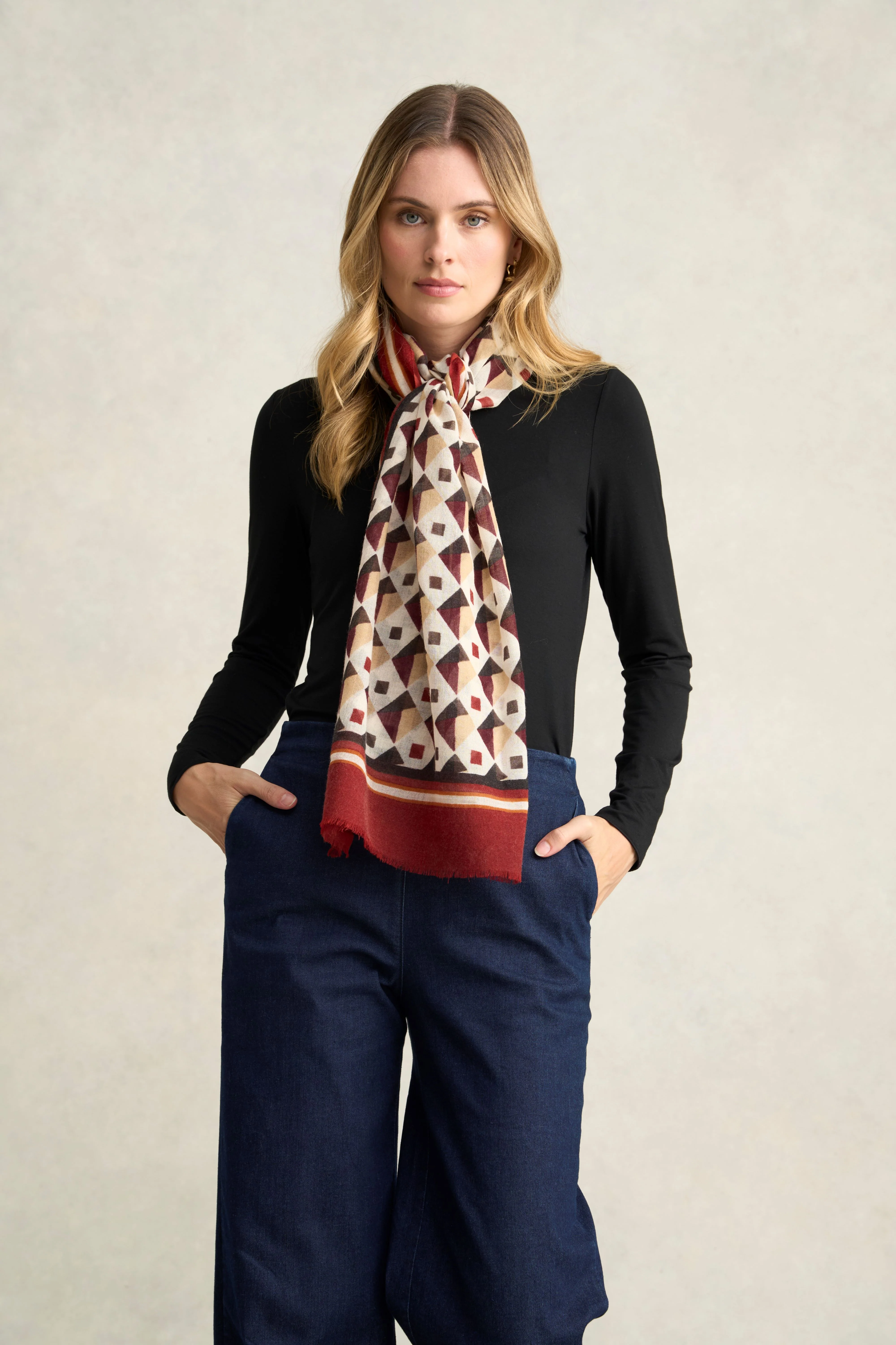 Winter Geo Wool Scarf - Multi - Skullriy
