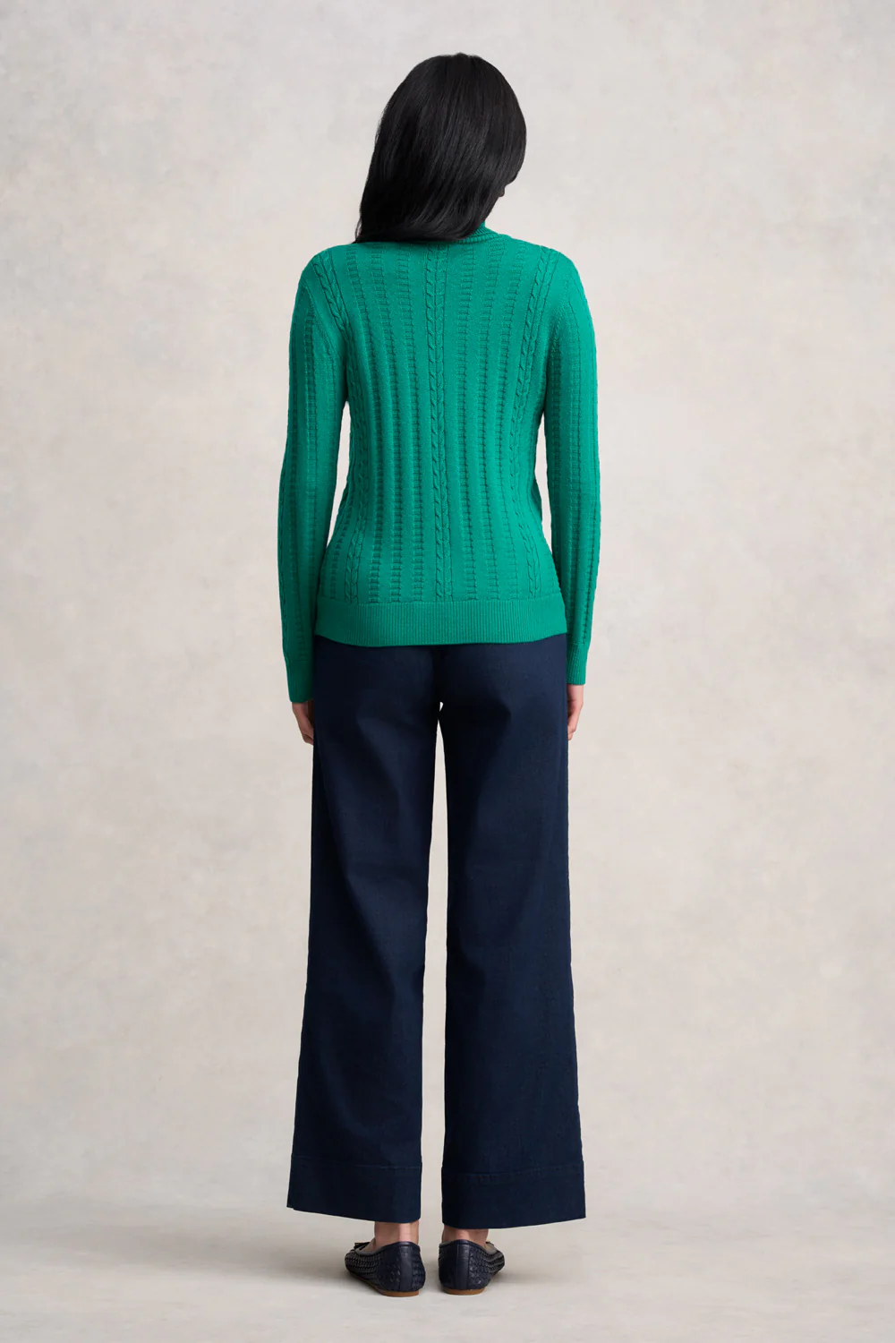 Wool Cable Jumper - Jade - Skullriy